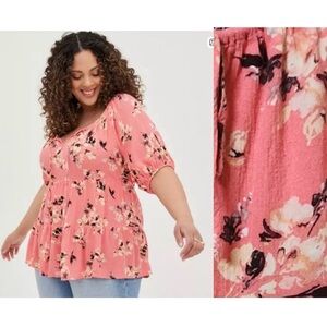 TORRID Baby Doll Floral Top Size Torrid 0 (Size L Regular)